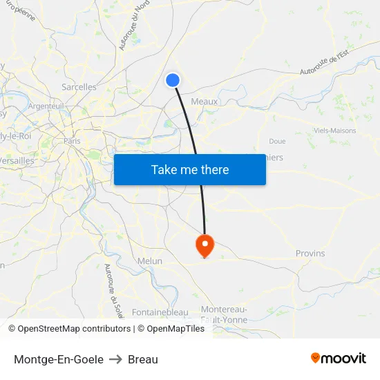 Montge-En-Goele to Breau map