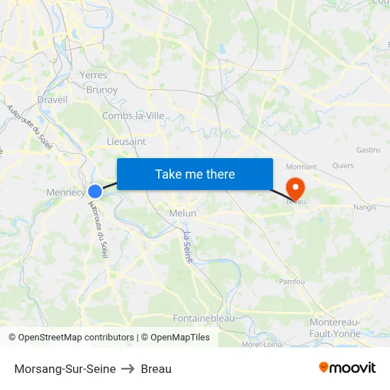Morsang-Sur-Seine to Breau map