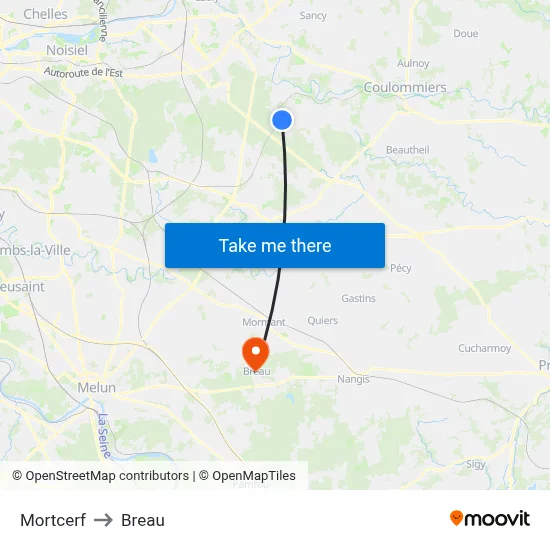 Mortcerf to Breau map