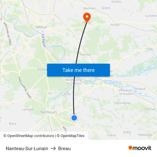 Nanteau-Sur-Lunain to Breau map