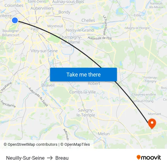 Neuilly-Sur-Seine to Breau map