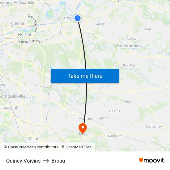 Quincy-Voisins to Breau map