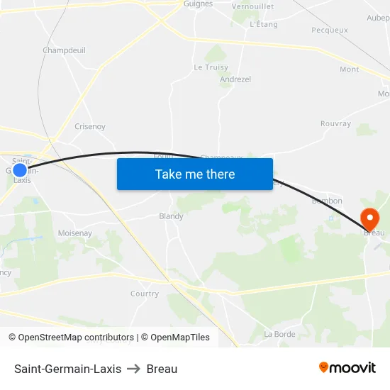 Saint-Germain-Laxis to Breau map