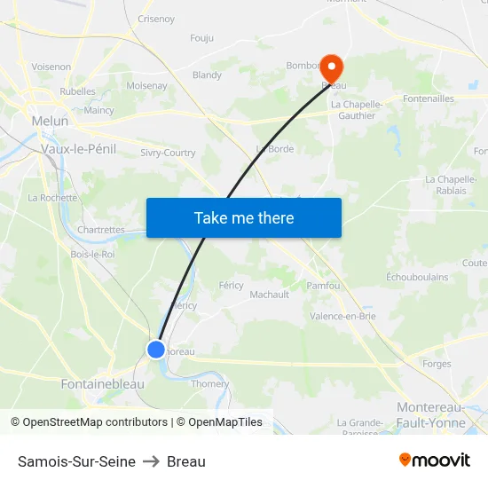 Samois-Sur-Seine to Breau map