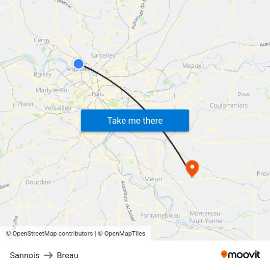 Sannois to Breau map