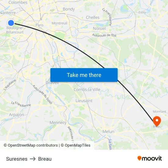 Suresnes to Breau map