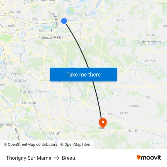 Thorigny-Sur-Marne to Breau map