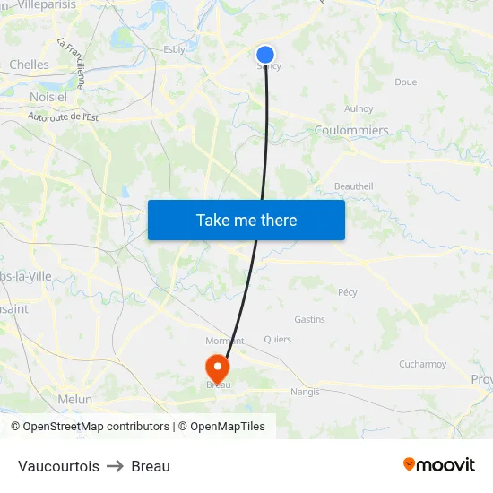 Vaucourtois to Breau map