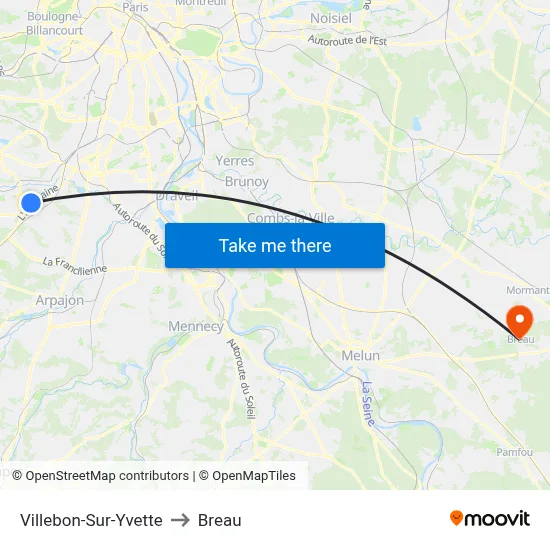 Villebon-Sur-Yvette to Breau map