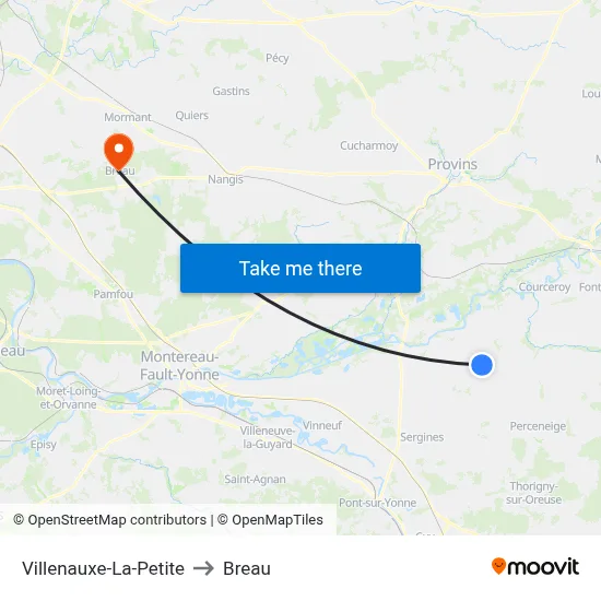 Villenauxe-La-Petite to Breau map