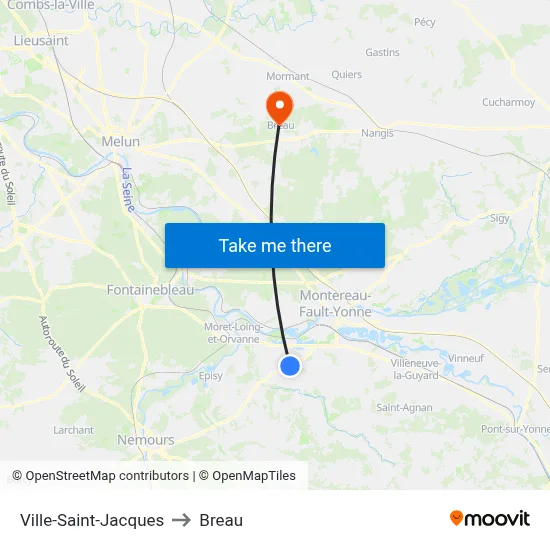 Ville-Saint-Jacques to Breau map