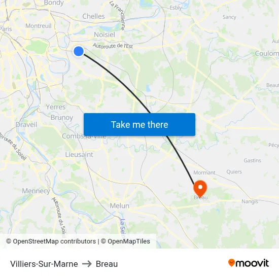 Villiers-Sur-Marne to Breau map