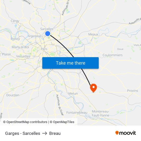 Garges - Sarcelles to Breau map