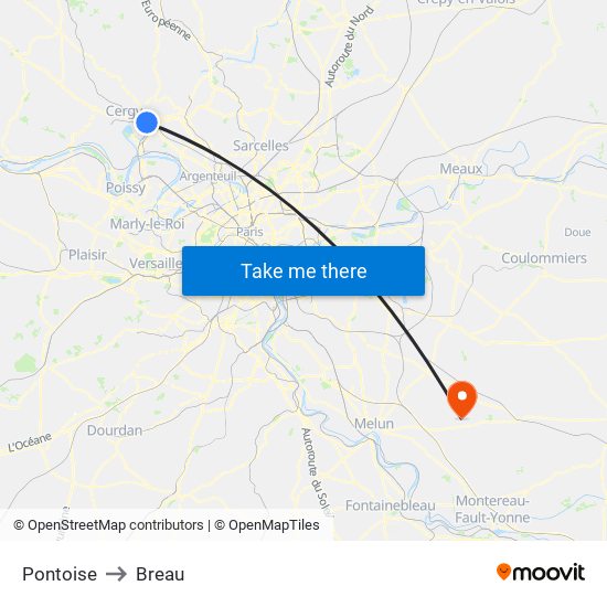 Pontoise to Breau map