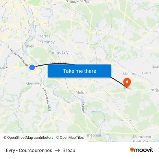 Évry - Courcouronnes to Breau map
