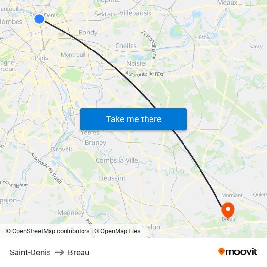 Saint-Denis to Breau map
