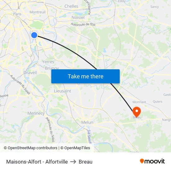 Maisons-Alfort - Alfortville to Breau map