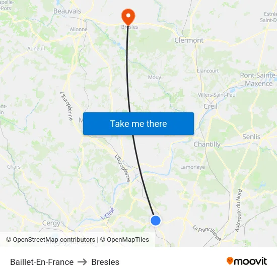 Baillet-En-France to Bresles map