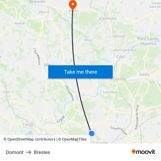 Domont to Bresles map