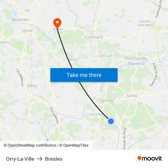 Orry-La-Ville to Bresles map