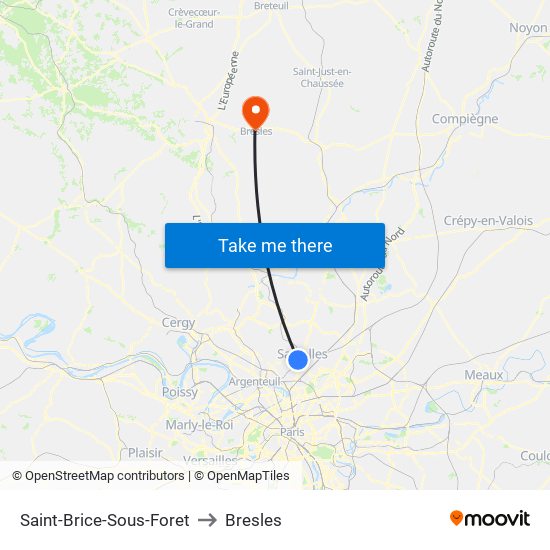 Saint-Brice-Sous-Foret to Bresles map