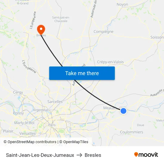 Saint-Jean-Les-Deux-Jumeaux to Bresles map