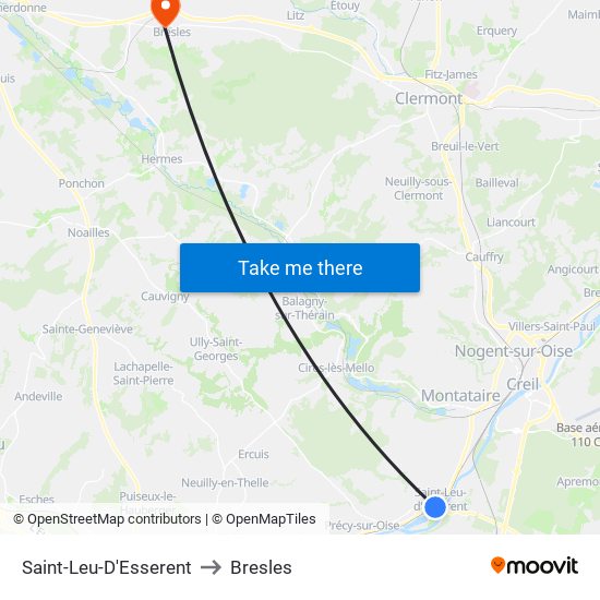 Saint-Leu-D'Esserent to Bresles map
