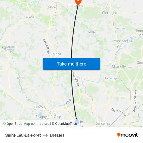 Saint-Leu-La-Foret to Bresles map