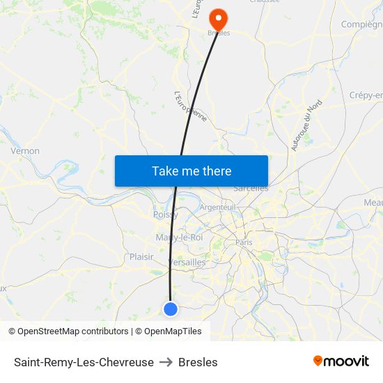 Saint-Remy-Les-Chevreuse to Bresles map