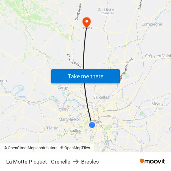 La Motte-Picquet - Grenelle to Bresles map
