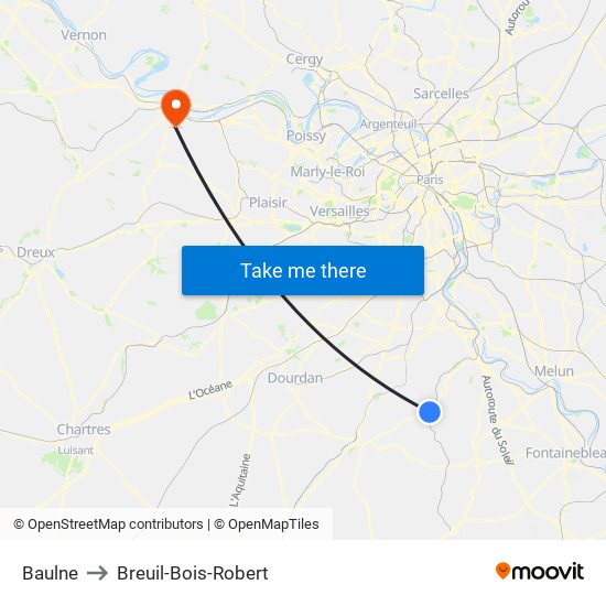 Baulne to Breuil-Bois-Robert map