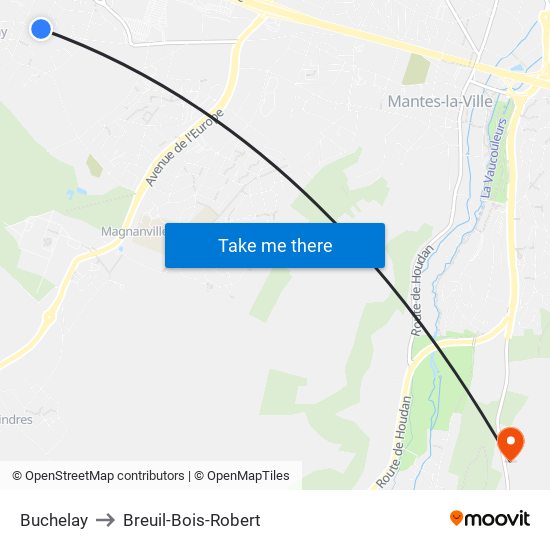 Buchelay to Breuil-Bois-Robert map