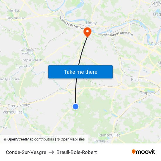 Conde-Sur-Vesgre to Breuil-Bois-Robert map