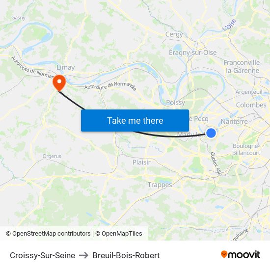 Croissy-Sur-Seine to Breuil-Bois-Robert map