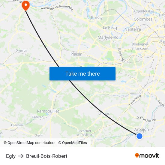 Egly to Breuil-Bois-Robert map
