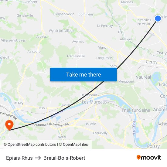 Epiais-Rhus to Breuil-Bois-Robert map