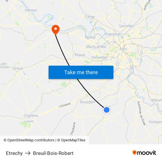 Etrechy to Breuil-Bois-Robert map