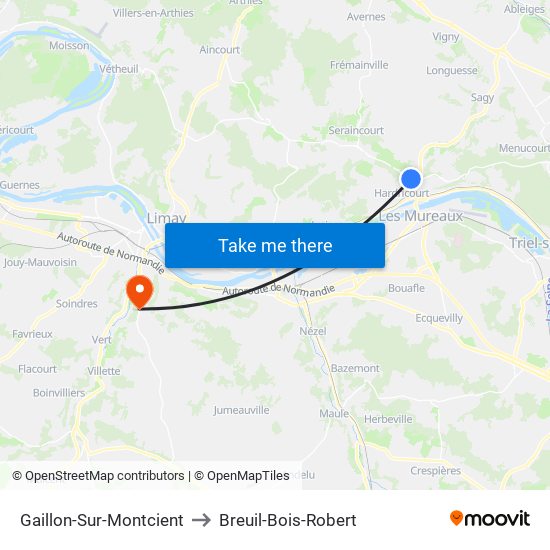Gaillon-Sur-Montcient to Breuil-Bois-Robert map