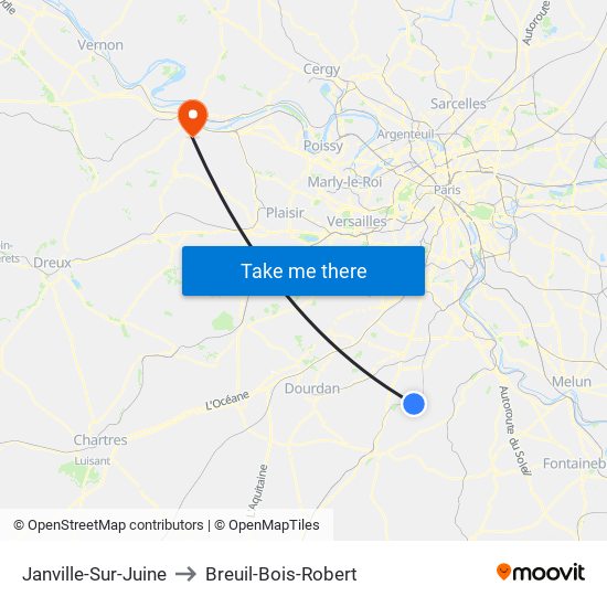 Janville-Sur-Juine to Breuil-Bois-Robert map