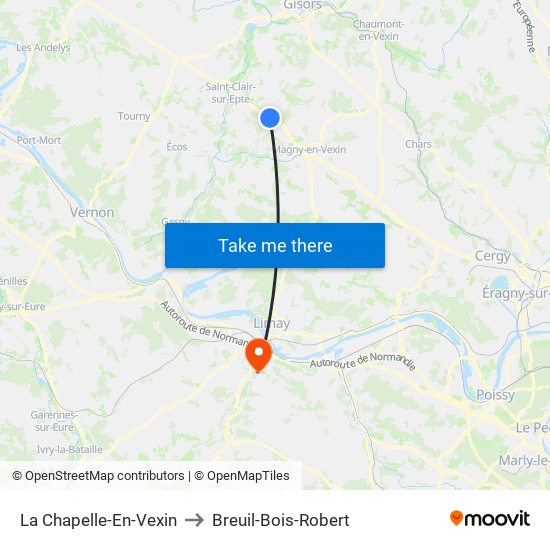 La Chapelle-En-Vexin to Breuil-Bois-Robert map