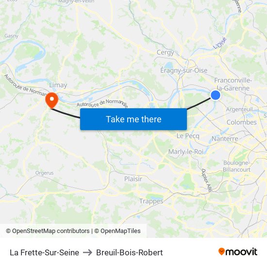 La Frette-Sur-Seine to Breuil-Bois-Robert map
