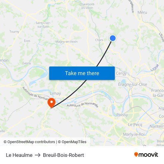 Le Heaulme to Breuil-Bois-Robert map