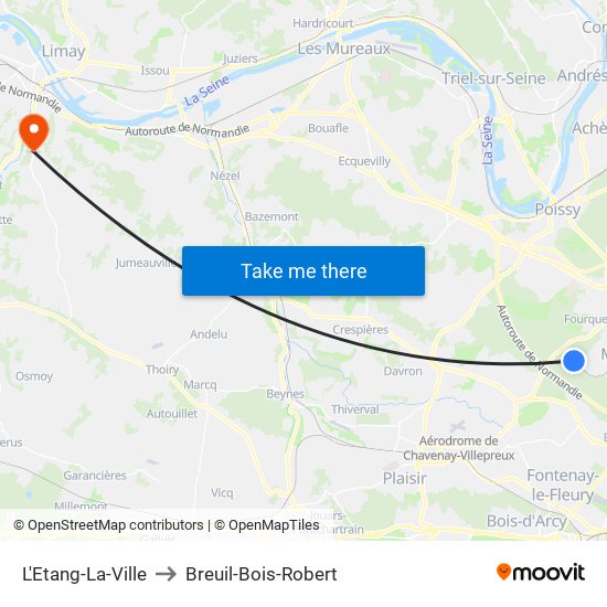 L'Etang-La-Ville to Breuil-Bois-Robert map