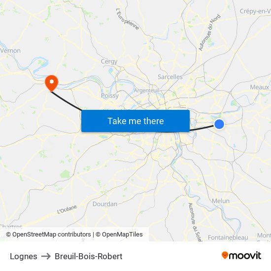 Lognes to Breuil-Bois-Robert map