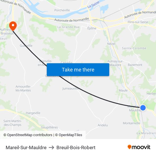 Mareil-Sur-Mauldre to Breuil-Bois-Robert map