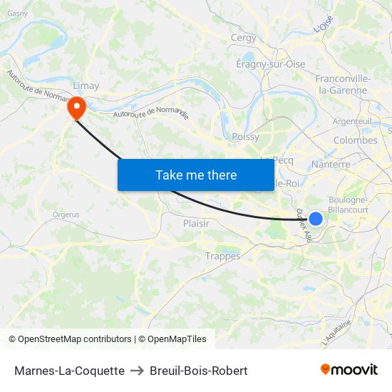 Marnes-La-Coquette to Breuil-Bois-Robert map