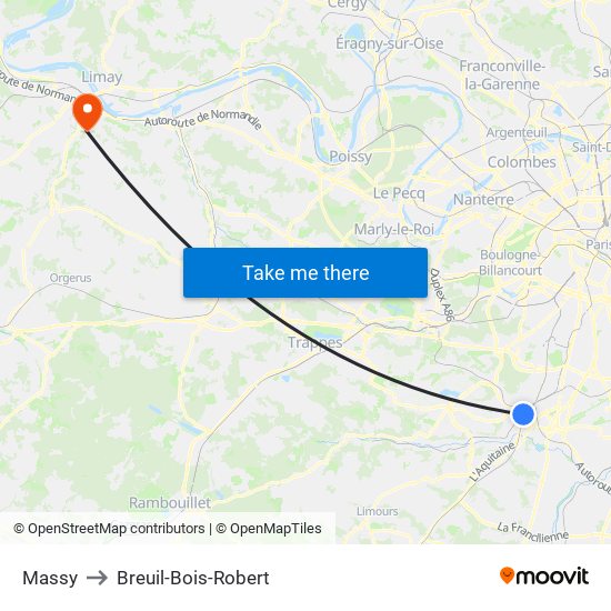 Massy to Breuil-Bois-Robert map