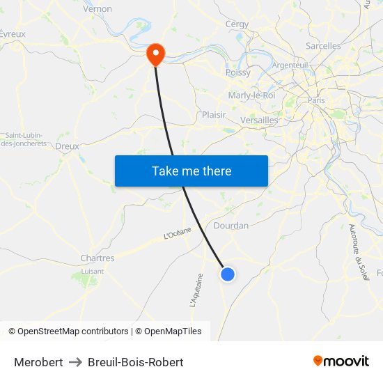 Merobert to Breuil-Bois-Robert map