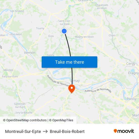 Montreuil-Sur-Epte to Breuil-Bois-Robert map