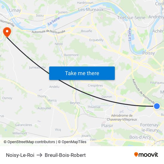 Noisy-Le-Roi to Breuil-Bois-Robert map